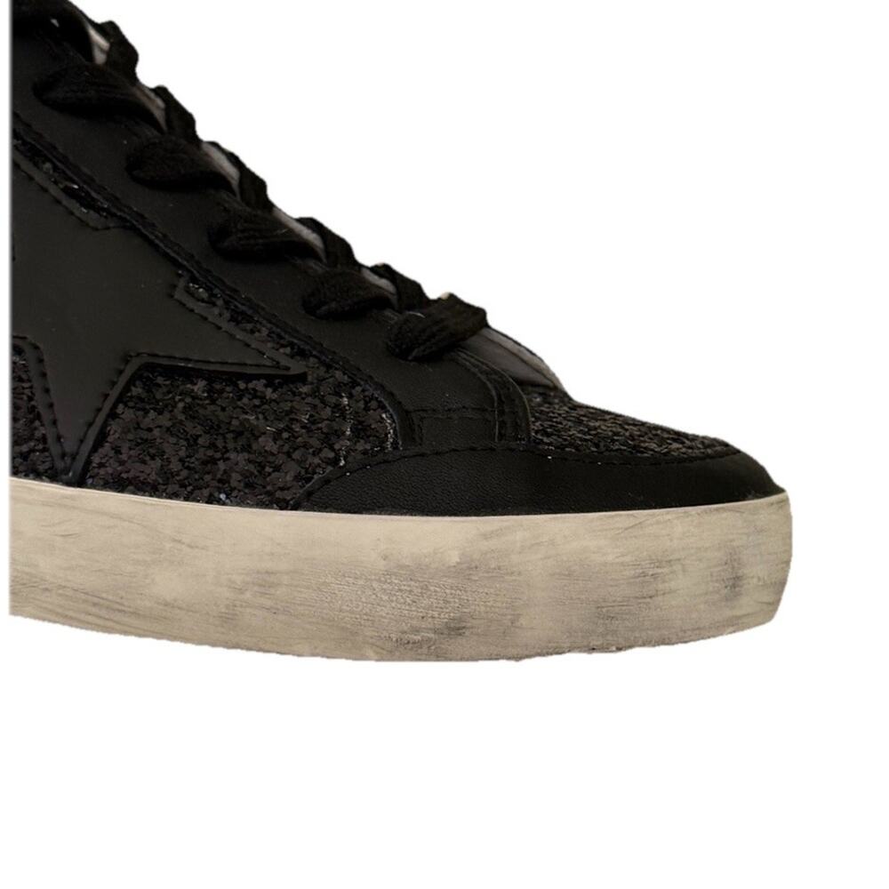 Golden Goose Super Star Sneakers Size 39 8 Black Sequin Skateboard Shoes Glitter - Picture 6 of 11